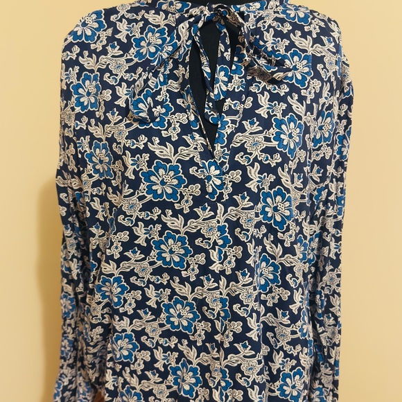 J. Crew V-neck Tie Top In Floral Cotton-blend Dobby For Women  XL - Picture 2 of 6